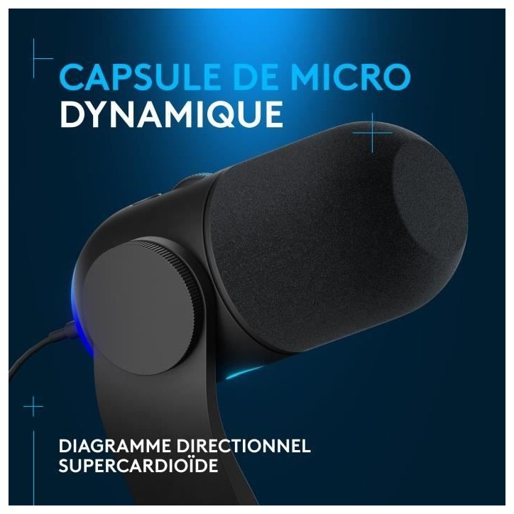Microphone - Filaire - Logitech G - Yeti GX - Compatible PC et MAC - Noir Microphone - Filaire - Logitech G - Yeti GX - Compatible PC et MAC - Noir