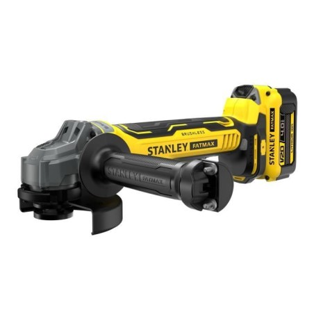 Meuleuse d'angle sans fil + 2 batteries 4Ah + chargeur 2A - Stanley Fatmax - Brushless - SFMCG700M2K-QW - 18V - 125 mm