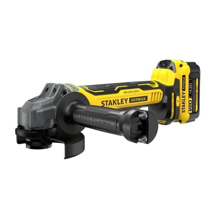 Meuleuse d'angle sans fil + 2 batteries 4Ah + chargeur 2A - Stanley Fatmax - Brushless - SFMCG700M2K-QW - 18V - 125 mm