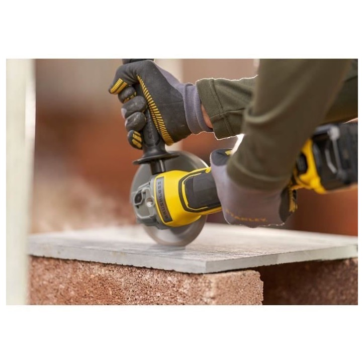 Meuleuse d'angle sans fil + 2 batteries 4Ah + chargeur 2A - Stanley Fatmax - Brushless - SFMCG700M2K-QW - 18V - 125 mm
