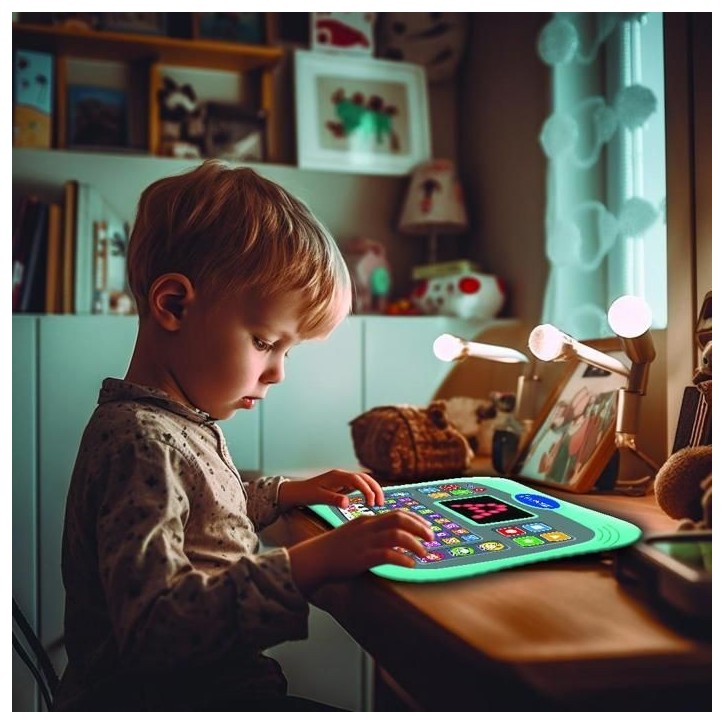 Tablette éducative bilingue parlante ABC avec touches tactiles et écran LED pour illustrer les interactions avec le jeu en ang Tablette éducative bilingue parlante ABC avec touches tactiles et écran LED pour illustrer les interactions avec le jeu en ang