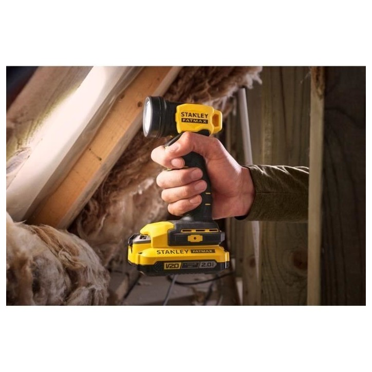 Lampe torche - Stanley Fatmax - SFMCL020B-XJ - 3 LED - 18V - 140 lumens - Tete pivotante - Sans batterie