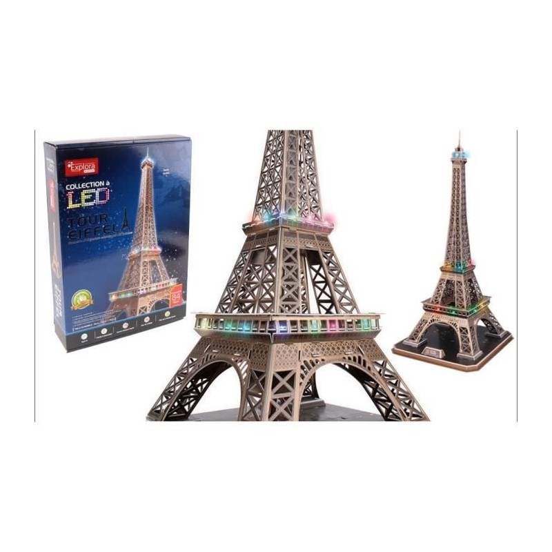 Maquette 3D - EXPLORA - Tour Eiffel - Lumineuse LED - 84 pieces - a mo