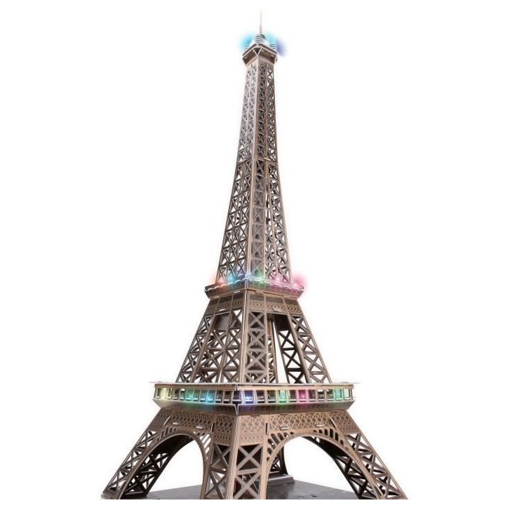Maquette 3D - EXPLORA - Tour Eiffel - Lumineuse LED - 84 pieces - a monter soi-meme Maquette 3D - EXPLORA - Tour Eiffel - Lumineuse LED - 84 pieces - a monter soi-meme