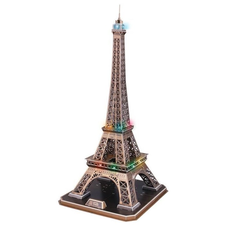 Maquette 3D - EXPLORA - Tour Eiffel - Lumineuse LED - 84 pieces - a monter soi-meme Maquette 3D - EXPLORA - Tour Eiffel - Lumineuse LED - 84 pieces - a monter soi-meme
