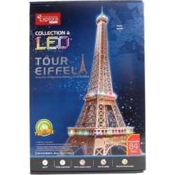 Maquette 3D - EXPLORA - Tour Eiffel - Lumineuse LED - 84 pieces - a mo