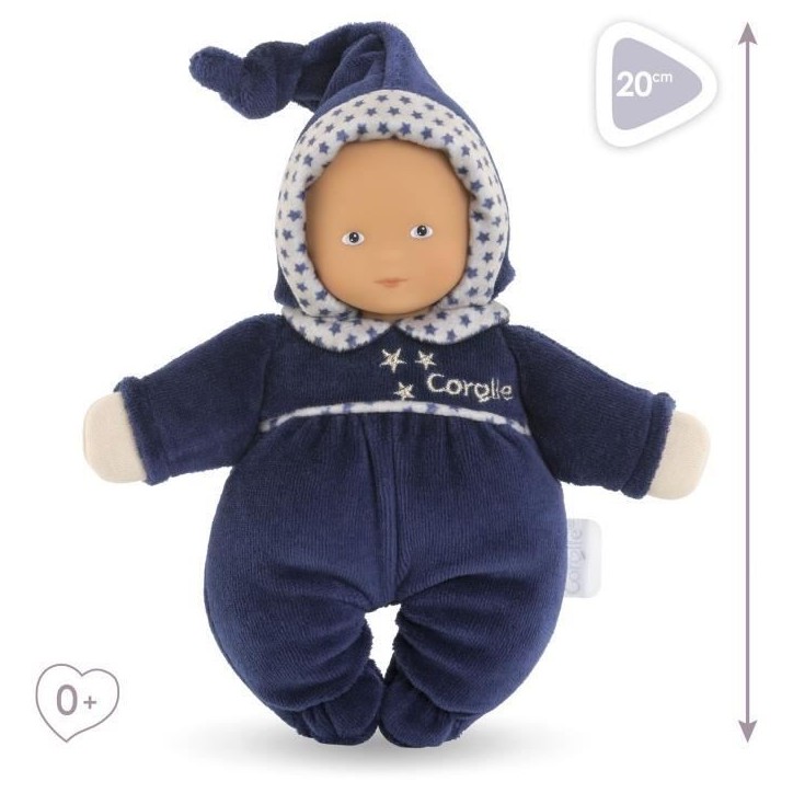 Doudou Babidoux - Corolle - Marine Reves d'Étoiles - Grelot - Senteur Vanille - Étiquette Prénom Doudou Babidoux - Corolle - Marine Reves d'Étoiles - Grelot - Senteur Vanille - Étiquette Prénom