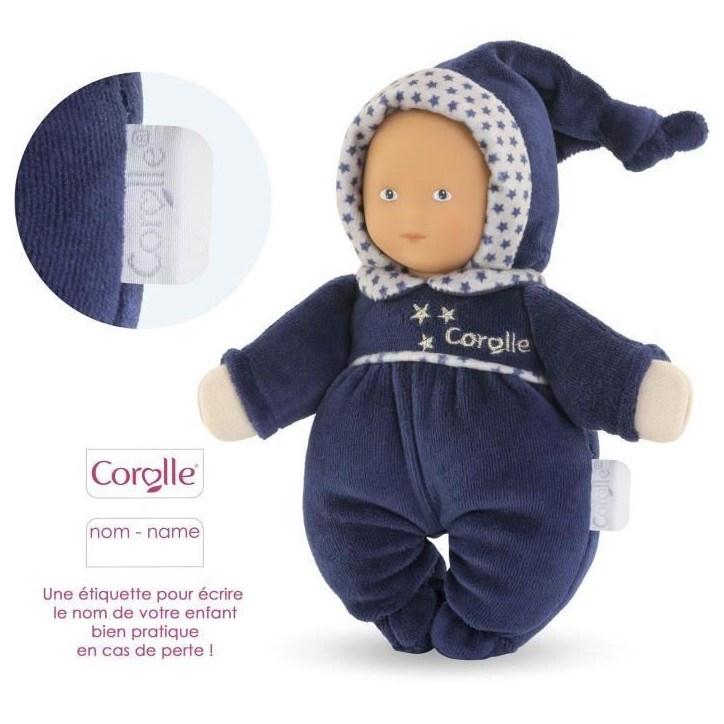 Doudou Babidoux - Corolle - Marine Reves d'Étoiles - Grelot - Senteur Vanille - Étiquette Prénom Doudou Babidoux - Corolle - Marine Reves d'Étoiles - Grelot - Senteur Vanille - Étiquette Prénom
