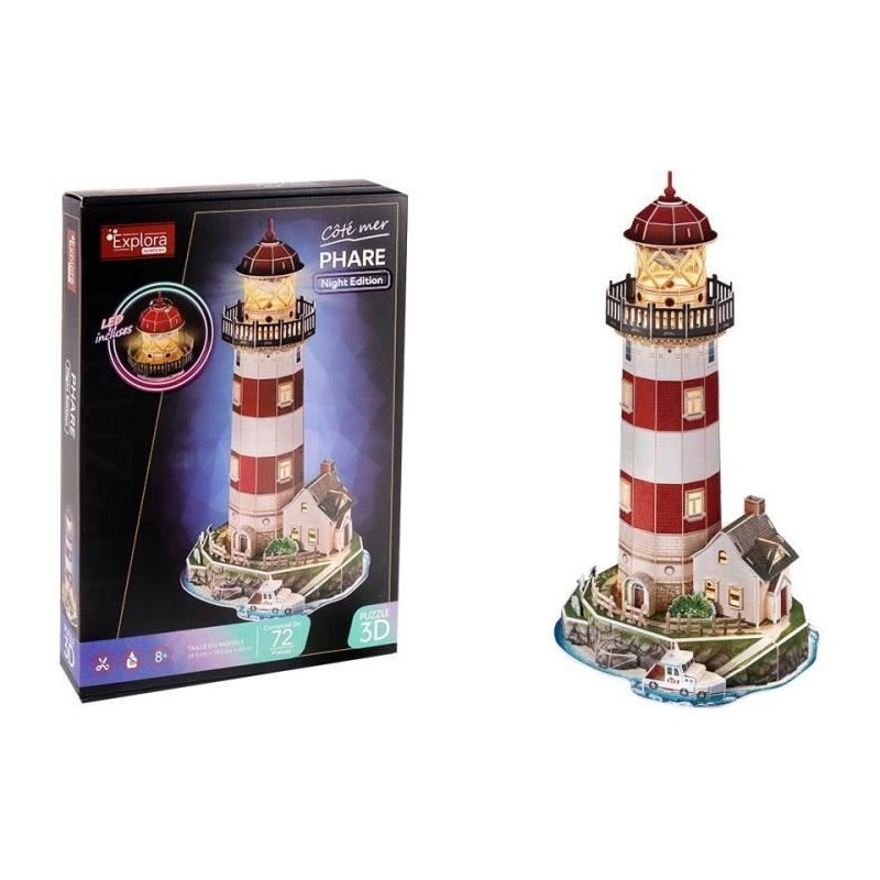 Kit modélisme 3D - EXPLORA SCIENCES - Puzzle Phare - 72 pieces - a pa Kit modélisme 3D - EXPLORA SCIENCES - Puzzle Phare - 72 pieces - a pa
