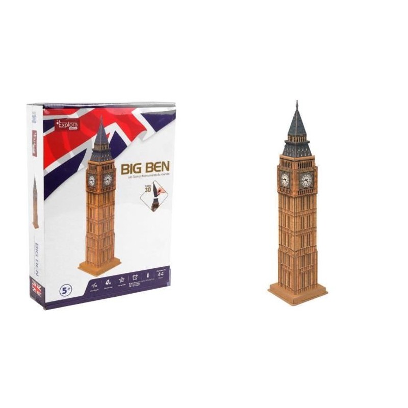 Puzzle 3D - EXPLORA - Big Ben - 44 pieces - Des 5 ans - Facile a assem