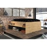 ODYSSEE Lit coffre adulte - 140x190 / 200 cm - Avec coffre relevable -