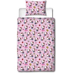 Parure de lit réversible - HELLO KITTY - Microfibre - 1 housse de cou