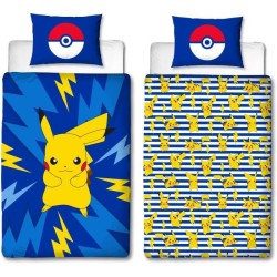 Parure de lit réversible - POKEMON - Pikachu IV - Microfibre - 1 hous