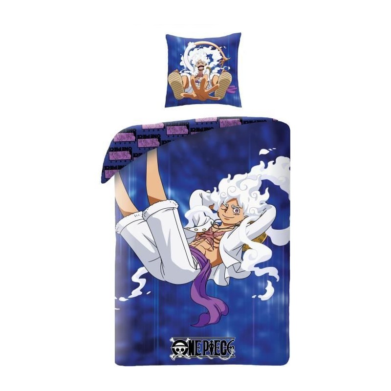 Parure de lit réversible - ONE PIECE - Luffy Gear - Bleu - Microfibre Parure de lit réversible - ONE PIECE - Luffy Gear - Bleu - Microfibre