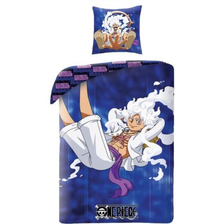 Parure de lit réversible - ONE PIECE - Luffy Gear - Bleu - Microfibre