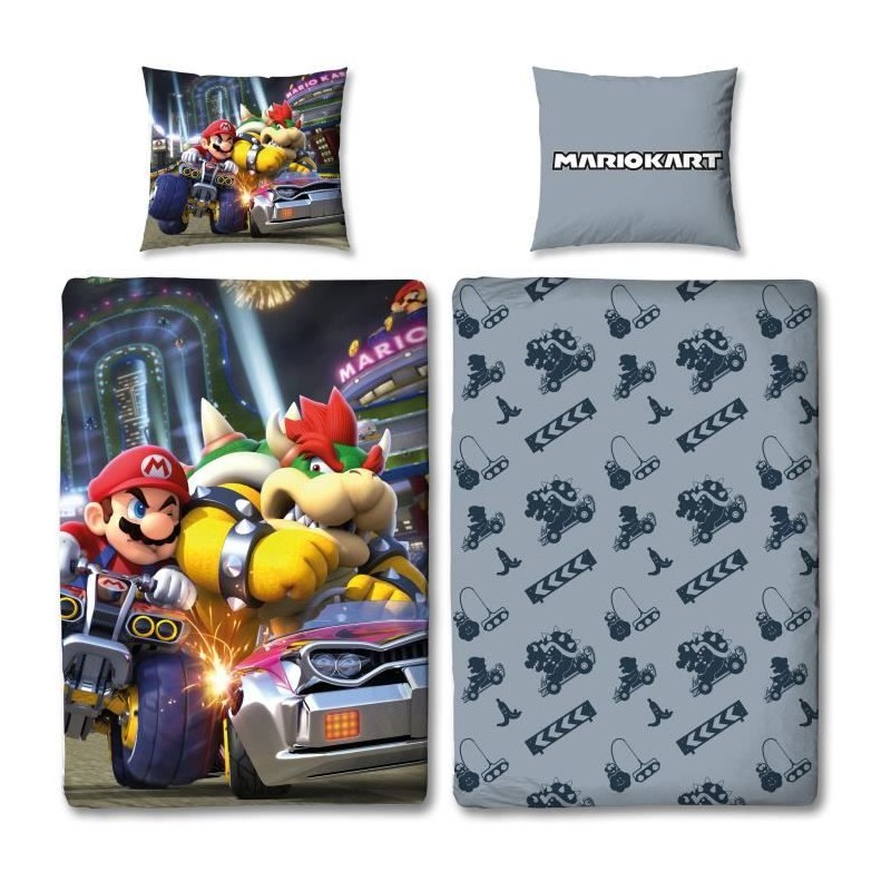 Parure de lit - MARIO BROS - Mario vs Bowser - Microfibre - 1 housse d