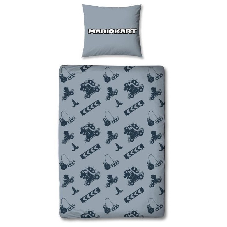 Parure de lit - MARIO BROS - Mario vs Bowser - Microfibre - 1 housse de couette 140 x 200 cm + 1 taie 63 x 63 cm