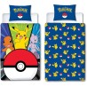 Parure de lit - POKEMON - Pikachu et Poké-ball - Microfibre - 1 houss