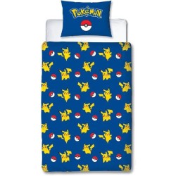 Parure de lit - POKEMON - Pikachu et Poké-ball - Microfibre - 1 houss