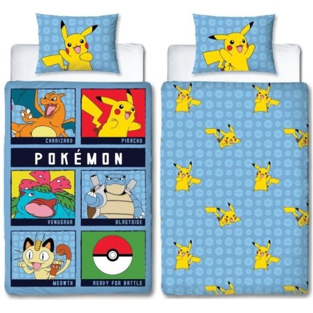 Parure de lit réversible - POKEMON - Battle - Microfibre - 1 housse d