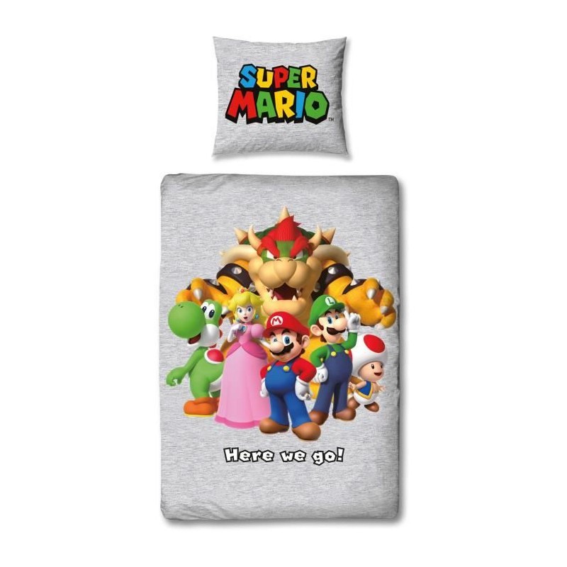 Parure de lit - MARIO BROS - Super Mario et ses amis - Microfibre - 1