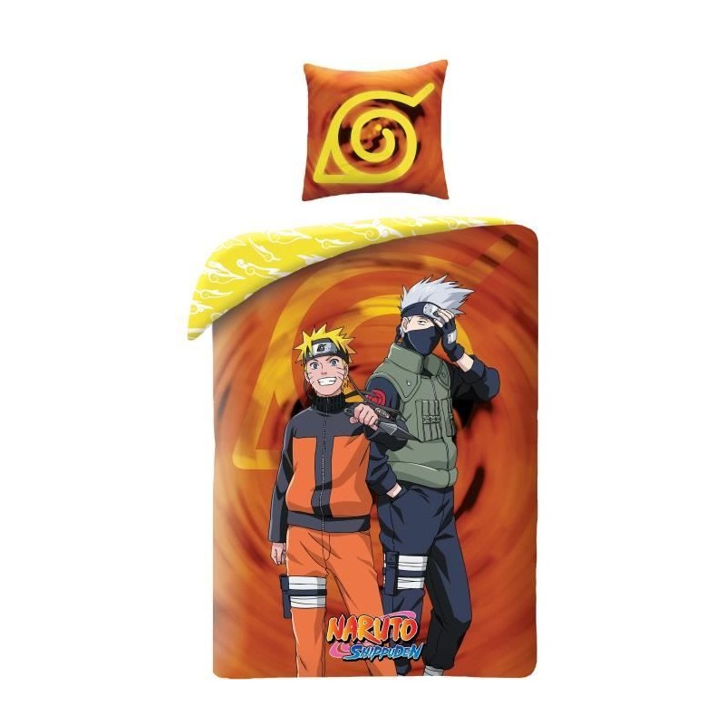 Parure de lit - NARUTO - Naruto et Kakashi - Microfibre - 1 housse de Parure de lit - NARUTO - Naruto et Kakashi - Microfibre - 1 housse de
