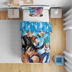 Parure de lit - DRAGON BALL Z - Son Goku vs Goku Rosé - Microfibre -