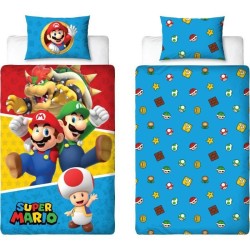Parure de lit réversible - MARIO BROS - Mario et ses amis IV - Microf