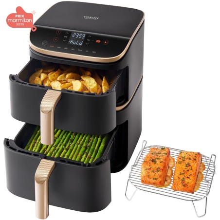 Friteuse sans huile COSORI - Turbo Tower Pro Smart - Capacité 10,8L - 2 cuves - 7 programmes - 2630W - Noir