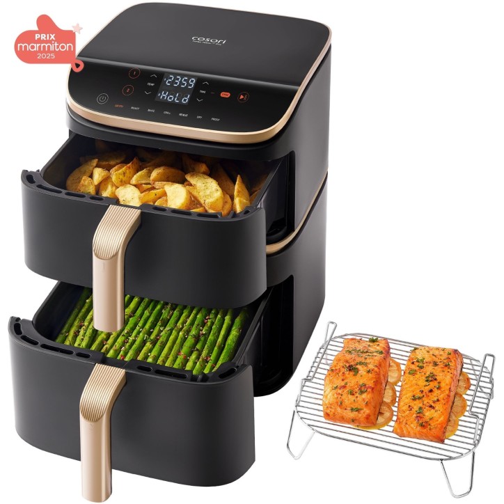 Friteuse sans huile COSORI - Turbo Tower Pro Smart - Capacité 10,8L - 2 cuves - 7 programmes - 2630W - Noir Friteuse sans huile COSORI - Turbo Tower Pro Smart - Capacité 10,8L - 2 cuves - 7 programmes - 2630W - Noir
