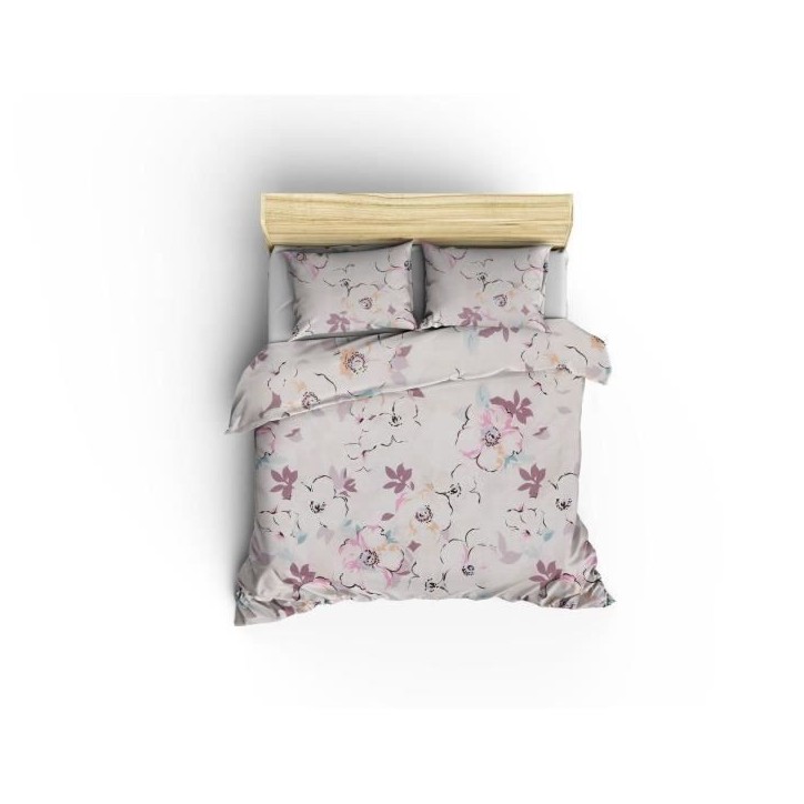 Parure de lit - 1 housse de couette 220 x 240 cm + 2 taies d'oreiller 60 x 60 cm - 100% coton renforcé - Blanc