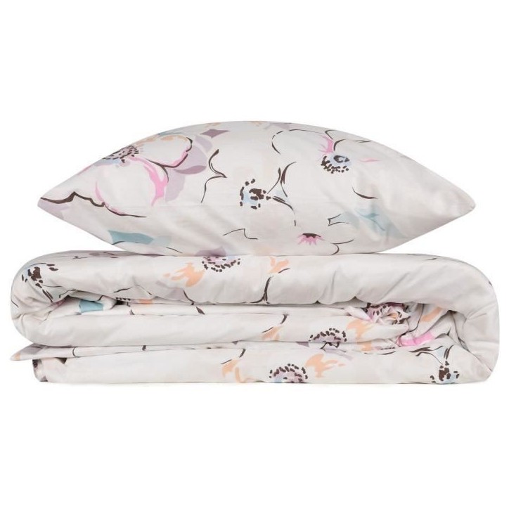 Parure de lit - 1 housse de couette 220 x 240 cm + 2 taies d'oreiller 60 x 60 cm - 100% coton renforcé - Blanc