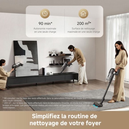 Aspirateur Balai sans Fil - DREAME Z10 - 210AW - Filtration 99,99% HEPA H14 - Détection poussiere - Réglage Auto de l'Aspirat