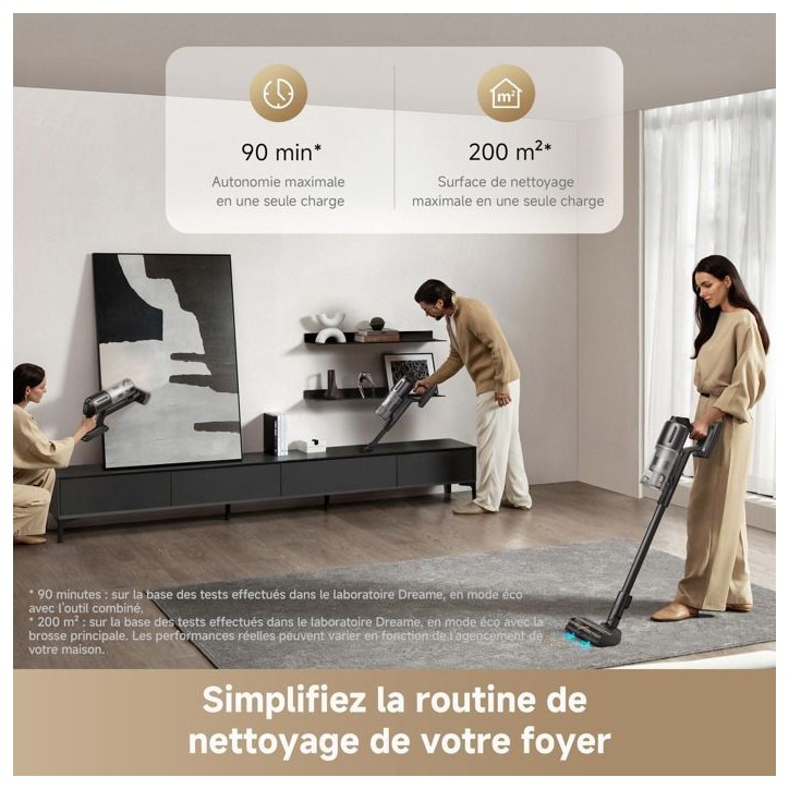 Aspirateur Balai sans Fil - DREAME Z10 - 210AW - Filtration 99,99% HEPA H14 - Détection poussiere - Réglage Auto de l'Aspirat Aspirateur Balai sans Fil - DREAME Z10 - 210AW - Filtration 99,99% HEPA H14 - Détection poussiere - Réglage Auto de l'Aspirat