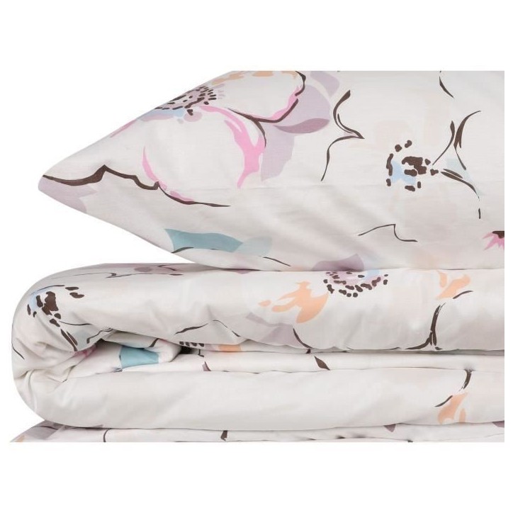 Parure de lit - 1 housse de couette 220 x 240 cm + 2 taies d'oreiller 60 x 60 cm - 100% coton renforcé - Blanc