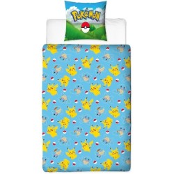 Parure de lit - POKEMON - Pikachu et ses amis - Bleu - Microfibre - 1