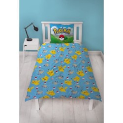 Parure de lit - POKEMON - Pikachu et ses amis - Bleu - Microfibre - 1