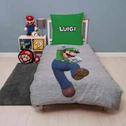 Parure de lit réversible - MARIO BROS - Mario et Luigi - Microfibre -