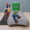 Parure de lit réversible - MARIO BROS - Mario et Luigi - Microfibre -