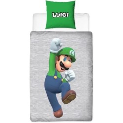 Parure de lit réversible - MARIO BROS - Mario et Luigi - Microfibre -