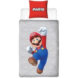 Parure de lit réversible - MARIO BROS - Mario et Luigi - Microfibre -