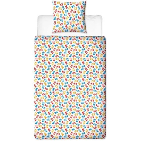 Parure de lit réversible - MARIO BROS - Mario et ses amis - Microfibre - 1 housse de couette 140 x 200 cm + 1 taie 63 x 63 cm