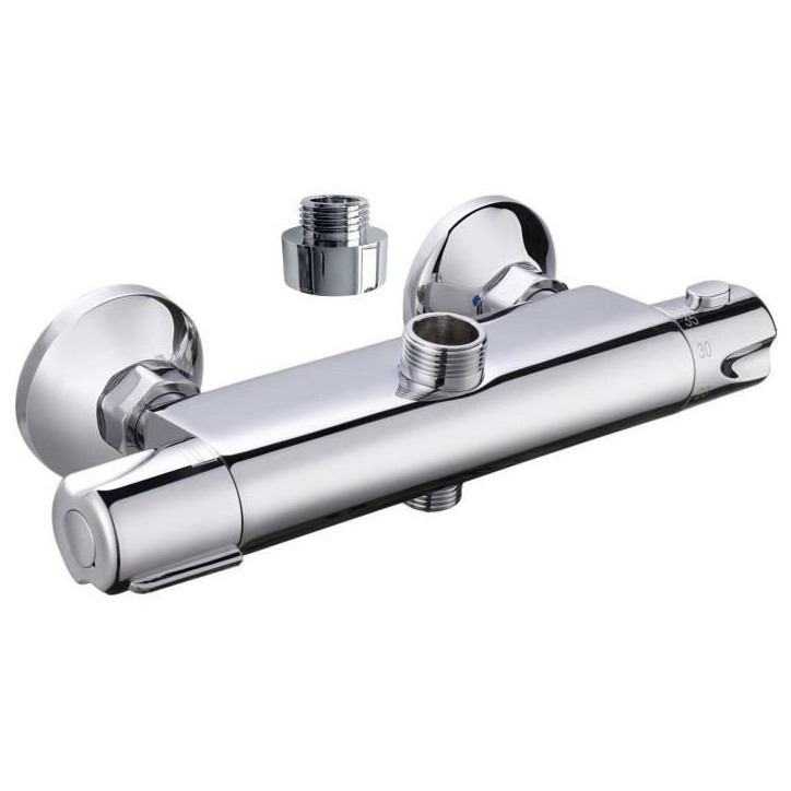 Robinet thermostatique douche Breva de ROUSSEAU - Laiton - Sécurité anti-brûlure - Inverseur intégré Robinet thermostatique douche Breva de ROUSSEAU - Laiton - Sécurité anti-brûlure - Inverseur intégré