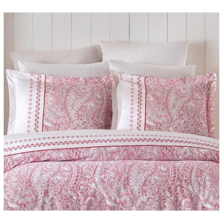 Parure de lit - 1 housse de couette 220 x 240 cm + 2 taies d'oreiller 60 x 60 cm - 100% coton renforcé - Rose Parure de lit - 1 housse de couette 220 x 240 cm + 2 taies d'oreiller 60 x 60 cm - 100% coton renforcé - Rose