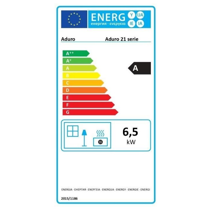 Poele a bois - ADURO 21 - 50240 - 6,5 KW - Noir Poele a bois - ADURO 21 - 50240 - 6,5 KW - Noir