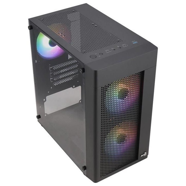 Boîtier PC - AEROCOOL - Hexform G v2 (Noir) - Mini tour - Format Micro-ATX - Sans alimentation Boîtier PC - AEROCOOL - Hexform G v2 (Noir) - Mini tour - Format Micro-ATX - Sans alimentation