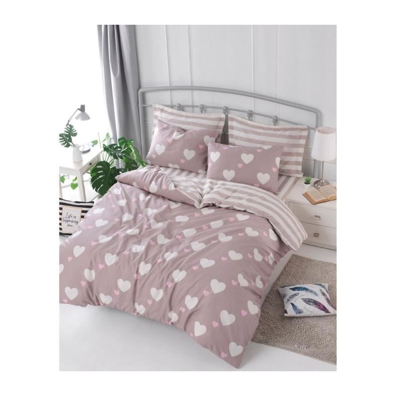 Parure de lit - 1 housse de couette 220 x 240 cm + 2 taies d'oreiller Parure de lit - 1 housse de couette 220 x 240 cm + 2 taies d'oreiller