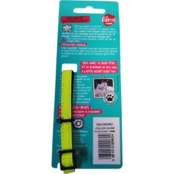 Collier pour chat - AIME - Jaune fluo, paillettes dorées, grelot arge