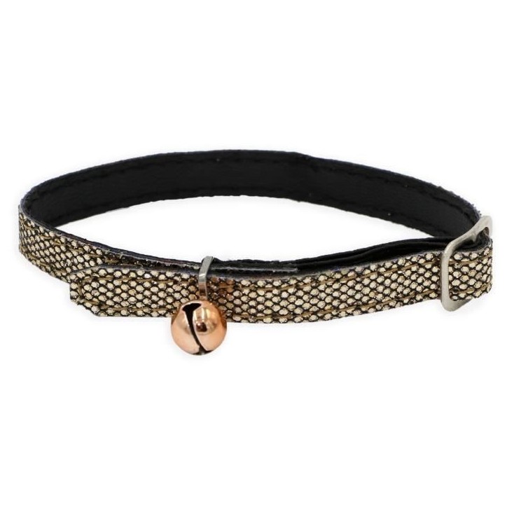 Collier pour chat - AIME - Bling Bling pailleté - Nylon rouge, grelot argenté