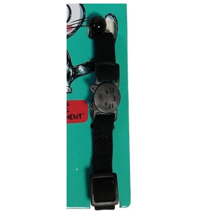 Collier pour chat - AIME - Velours Noir - Nylon, motifs rouges/blancs, grelot argenté Collier pour chat - AIME - Velours Noir - Nylon, motifs rouges/blancs, grelot argenté